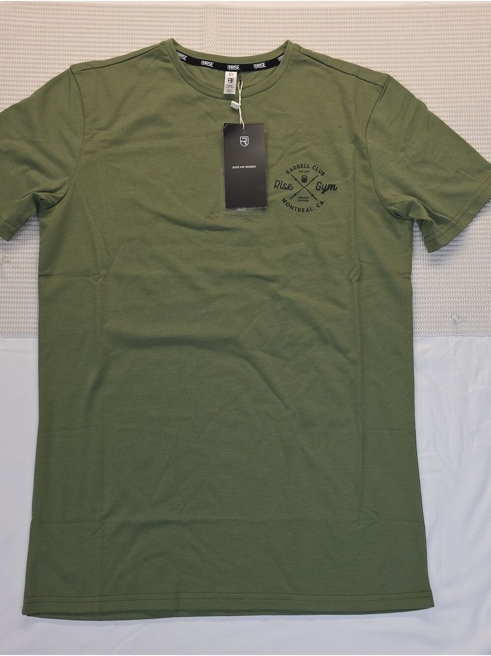 Rise Oris Olive Green Short Sleeve Crew Tee Small